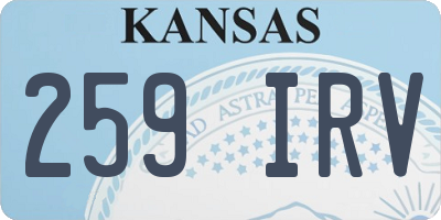 KS license plate 259IRV