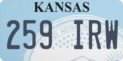 KS license plate 259IRW