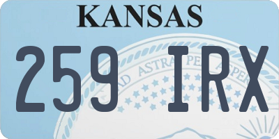 KS license plate 259IRX