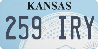 KS license plate 259IRY