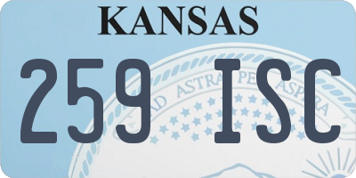 KS license plate 259ISC