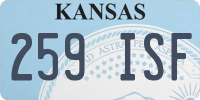 KS license plate 259ISF