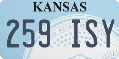 KS license plate 259ISY