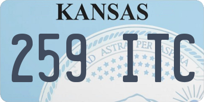 KS license plate 259ITC