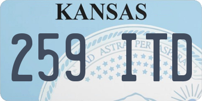 KS license plate 259ITD