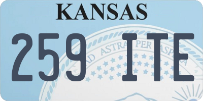 KS license plate 259ITE