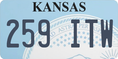 KS license plate 259ITW