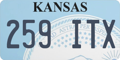 KS license plate 259ITX
