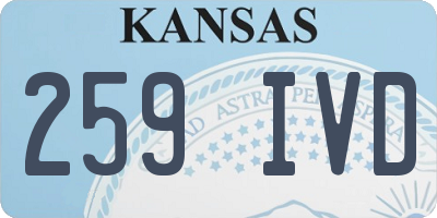KS license plate 259IVD