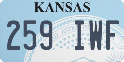 KS license plate 259IWF