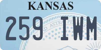 KS license plate 259IWM
