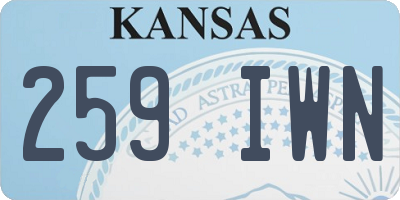 KS license plate 259IWN