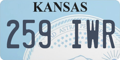 KS license plate 259IWR