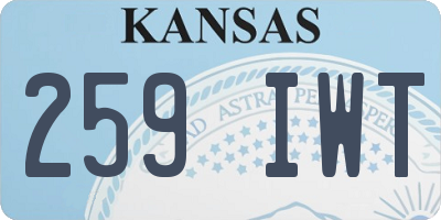 KS license plate 259IWT