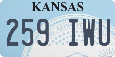 KS license plate 259IWU