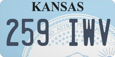 KS license plate 259IWV
