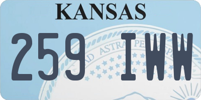 KS license plate 259IWW