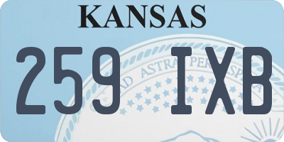 KS license plate 259IXB