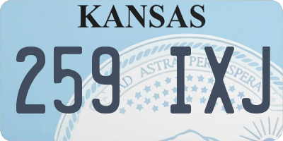 KS license plate 259IXJ