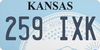 KS license plate 259IXK