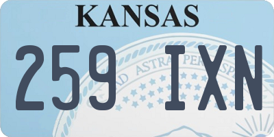 KS license plate 259IXN