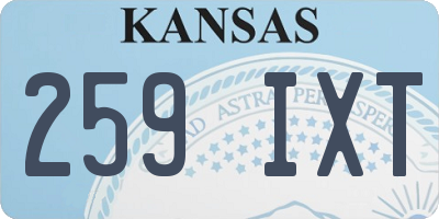 KS license plate 259IXT