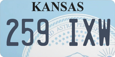 KS license plate 259IXW