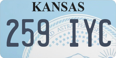 KS license plate 259IYC