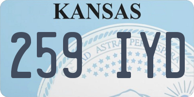 KS license plate 259IYD