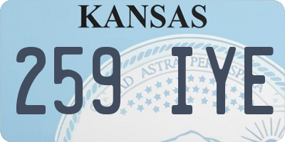 KS license plate 259IYE