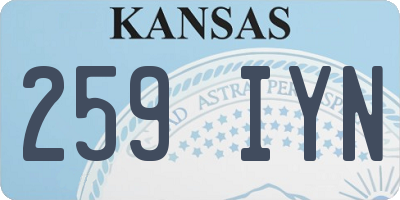 KS license plate 259IYN
