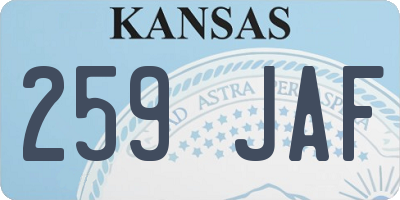 KS license plate 259JAF