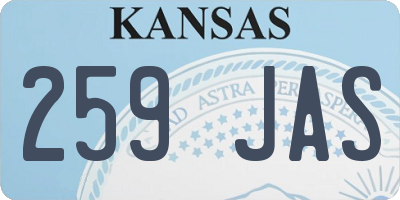 KS license plate 259JAS