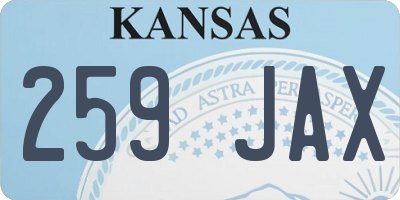 KS license plate 259JAX