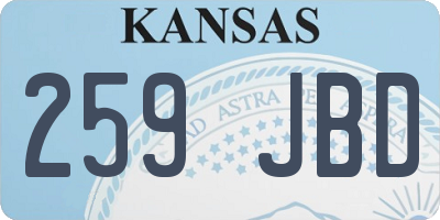 KS license plate 259JBD