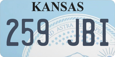 KS license plate 259JBI