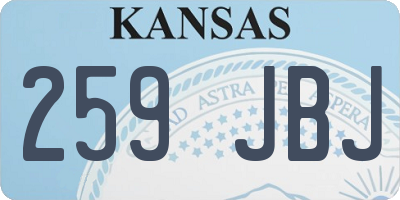 KS license plate 259JBJ
