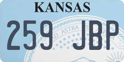 KS license plate 259JBP