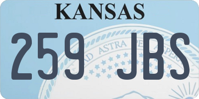KS license plate 259JBS