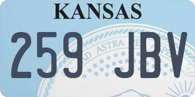 KS license plate 259JBV