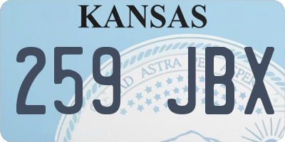 KS license plate 259JBX