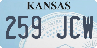 KS license plate 259JCW
