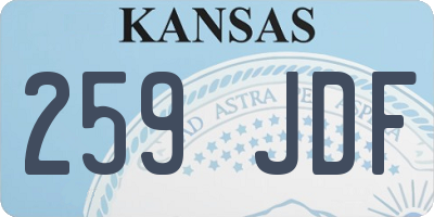 KS license plate 259JDF