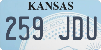KS license plate 259JDU