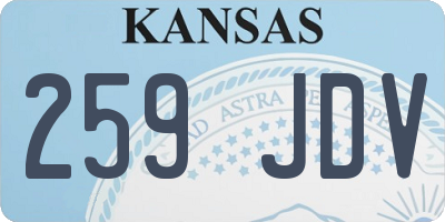 KS license plate 259JDV