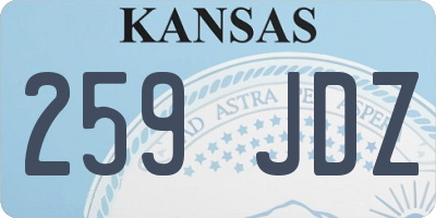 KS license plate 259JDZ