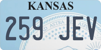 KS license plate 259JEV