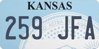 KS license plate 259JFA
