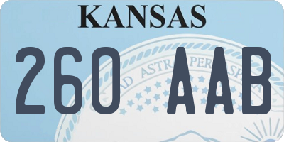 KS license plate 260AAB