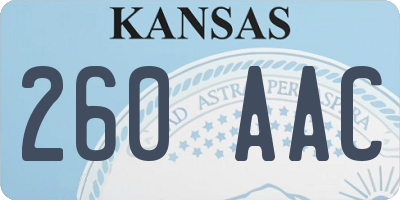 KS license plate 260AAC